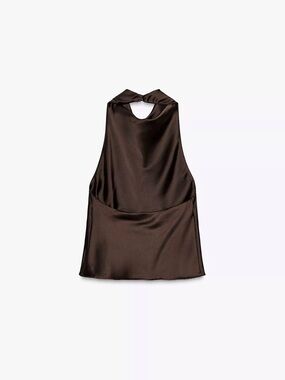Zara Satin Effect Halter Top